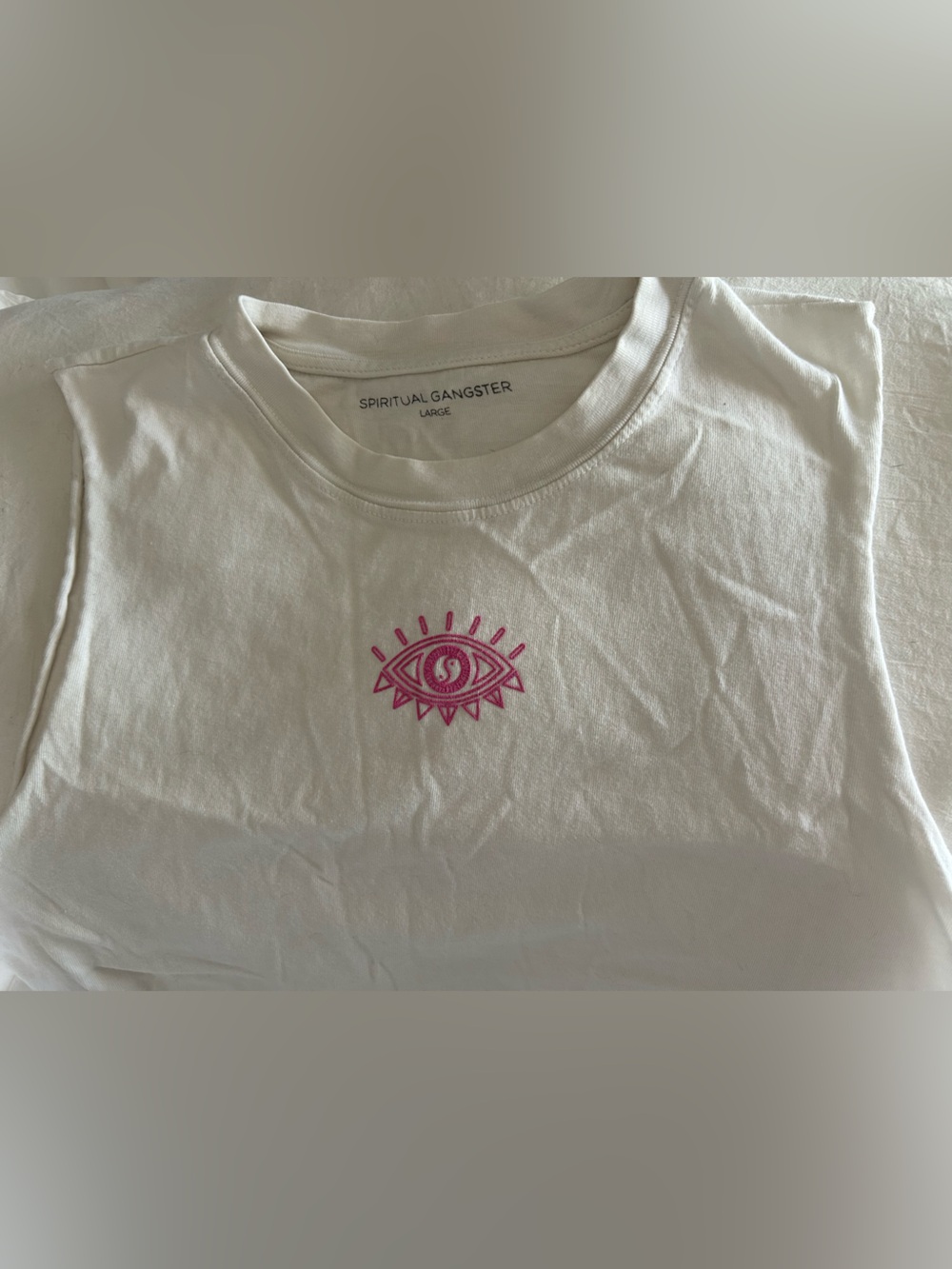 FIVE Spiritual Gangster Graphic Crop, Cut-off Tank Tops. Workout, 4-med, 1-larg - Picture 9 of 12